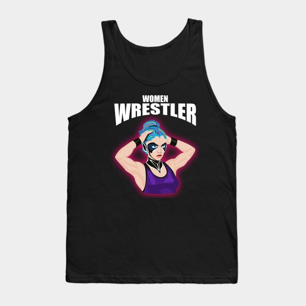 Women Wrestler Tank Top by Womens Art Store